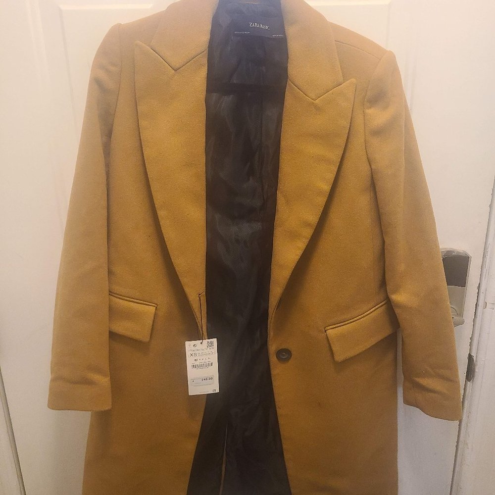 ZARA MID CAMEL WOOL BLEND COAT
